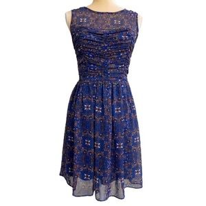 Mystic Print Dress in Periwinkle Blue
